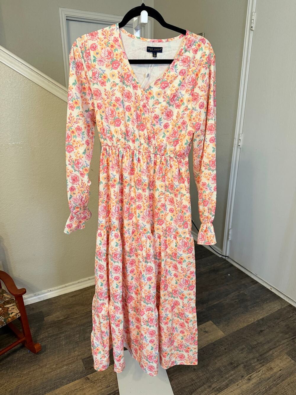 Simply Southern Floral Maxi Dress Size Large NWT